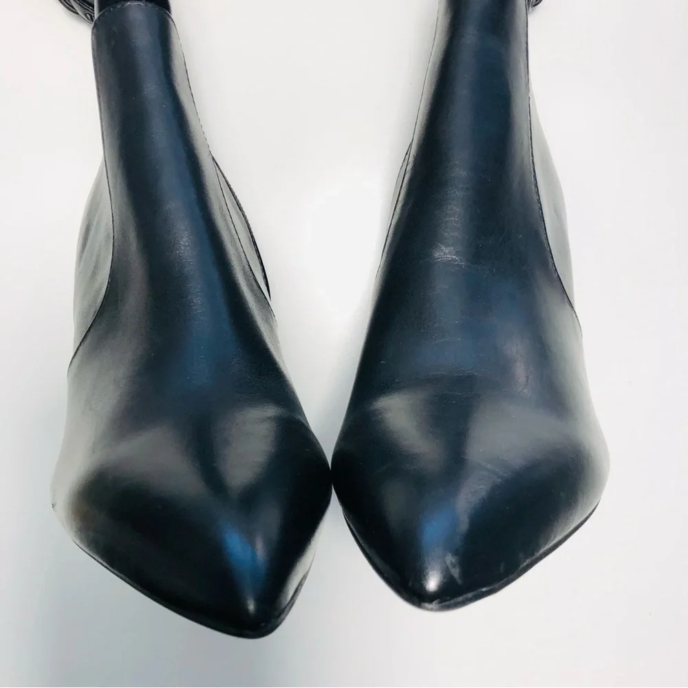 NEW CARVELA Black Second Skin wide-fit faux-leather over-the-knee boots sz 38.5